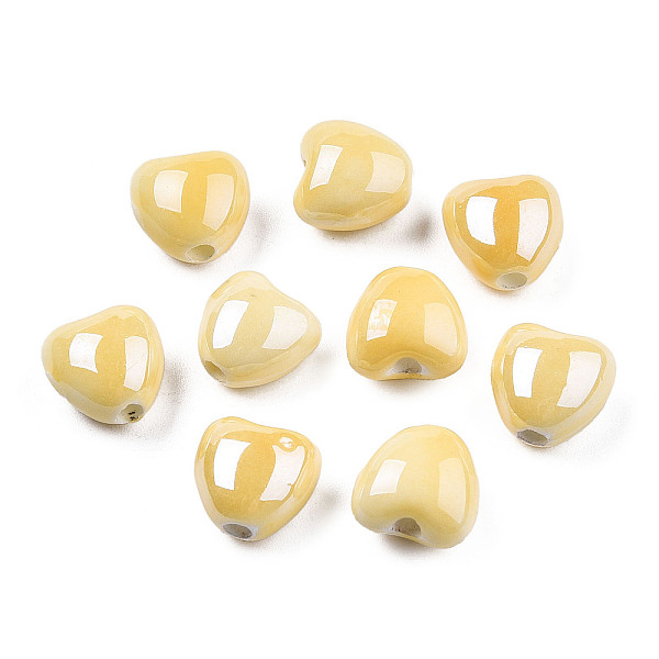 PandaHall Pearlized Handmade Porcelain Beads, Heart, Pale Goldenrod, 10x10x7mm, Hole: 1.8mm Porcelain Heart
PandaHall Pearlized Handmade Porcelain Beads, Heart, Pale Goldenrod, 10x10x7mm, Hole: 1.8mm Porcelain Heart