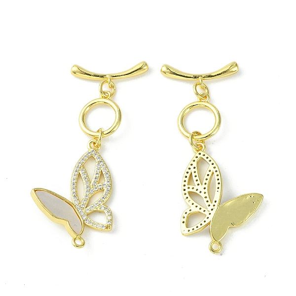 PandaHall Rack Plating Brass Micro Pave Cubic Zirconia Toggle Clasps, with Shell, Long-Lasting Plated, Lead Free & Cadmium Free, Butterfly..., Clear
PandaHall Rack Plating Brass Micro Pave Cubic Zirconia Toggle Clasps, with Shell, Long-Lasting Plated, Lead Free & Cadmium Free, Butterfly..., Clear