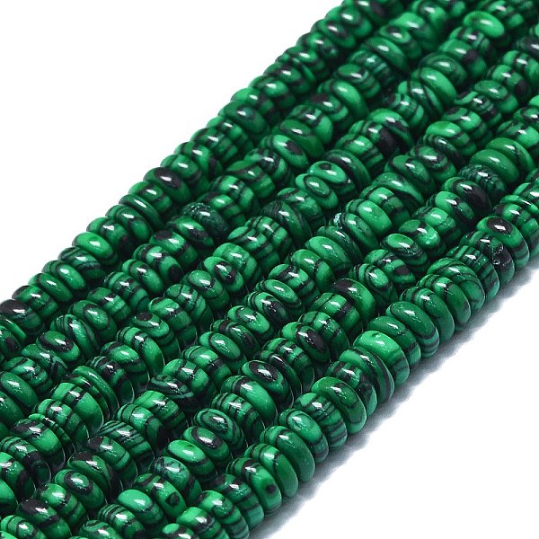 PandaHall Synthetic Malachite Beads Strands, Disc, 6x1~3mm, Hole: 0.8mm, about 151pcs/strand, 15.35''(39cm) Malachite Disc
PandaHall Synthetic Malachite Beads Strands, Disc, 6x1~3mm, Hole: 0.8mm, about 151pcs/strand, 15.35''(39cm) Malachite Disc
