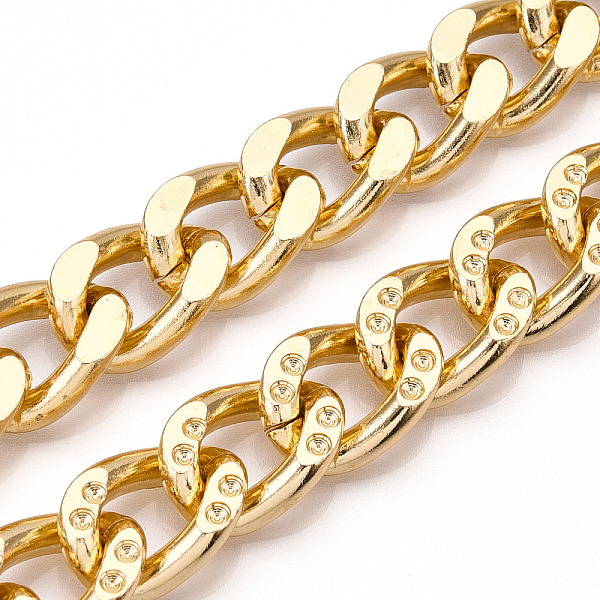 PandaHall Aluminum Grooved Curb Chains, Diamond Cut Cuban Link Chains, Unwelded, Light Gold, 20x14.5x4mm Aluminum
PandaHall Aluminum Grooved Curb Chains, Diamond Cut Cuban Link Chains, Unwelded, Light Gold, 20x14.5x4mm Aluminum