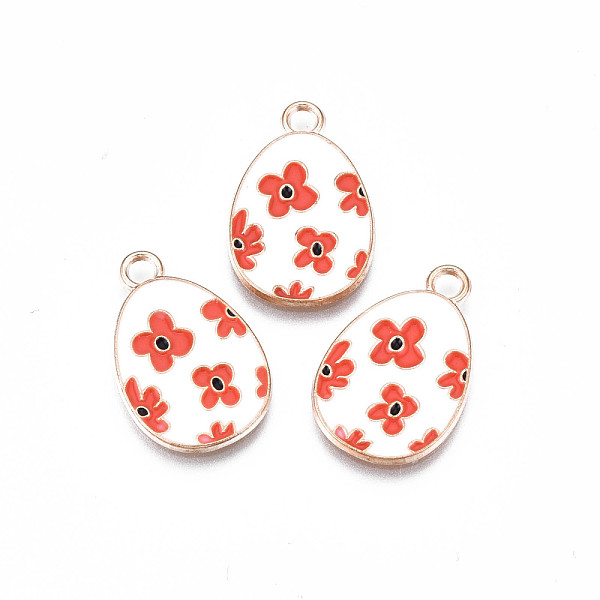PandaHall Alloy Enamel Pendants, Light Gold, Cadmium Free & Lead Free, Easter Egg Shape with Flower, Tomato, 22x14x1.5mm, Hole: 2mm..., Red
PandaHall Alloy Enamel Pendants, Light Gold, Cadmium Free & Lead Free, Easter Egg Shape with Flower, Tomato, 22x14x1.5mm, Hole: 2mm..., Red