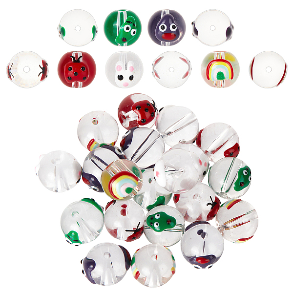 PandaHall SUPERFINDINGS 20Ppcs 5 Style Transparent Glass Enamel Beads, Round, Mixed Color, 12.5~14x12~12.5x11.5~12mm, Hole: 1.6~2mm..., Multicolor
PandaHall SUPERFINDINGS 20Ppcs 5 Style Transparent Glass Enamel Beads, Round, Mixed Color, 12.5~14x12~12.5x11.5~12mm, Hole: 1.6~2mm..., Multicolor