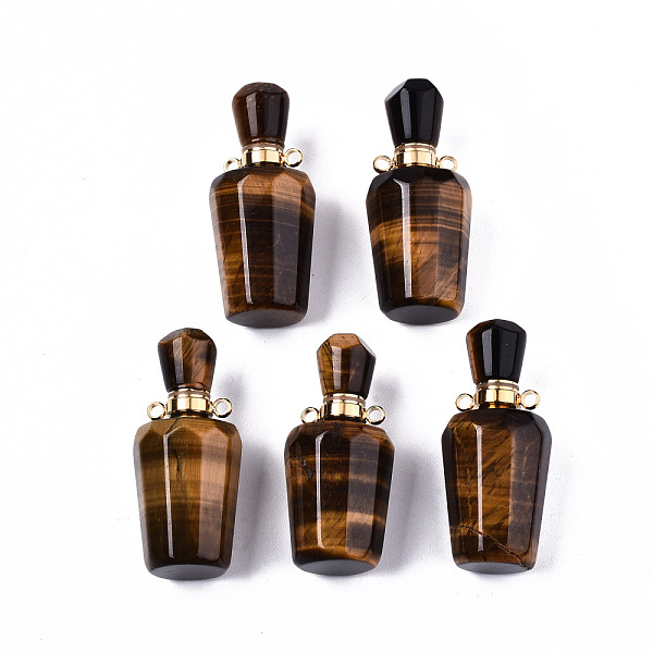 PandaHall Faceted Natural Tiger Eye Pendants, Openable Perfume Bottle, with Golden Tone Brass Findings, Bottle, 36x15.5x15mm, Hole: 1.8mm...
PandaHall Faceted Natural Tiger Eye Pendants, Openable Perfume Bottle, with Golden Tone Brass Findings, Bottle, 36x15.5x15mm, Hole: 1.8mm...
