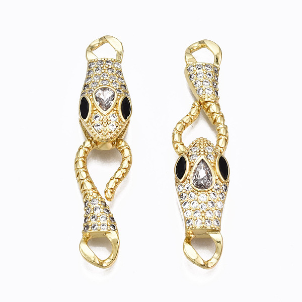 PandaHall Brass Micro Pave Cubic Zirconia Interlocking Clasps, Nickel Free, Snake, Real 16K Gold Plated, 49mm Brass+Cubic Zirconia
PandaHall Brass Micro Pave Cubic Zirconia Interlocking Clasps, Nickel Free, Snake, Real 16K Gold Plated, 49mm Brass+Cubic Zirconia