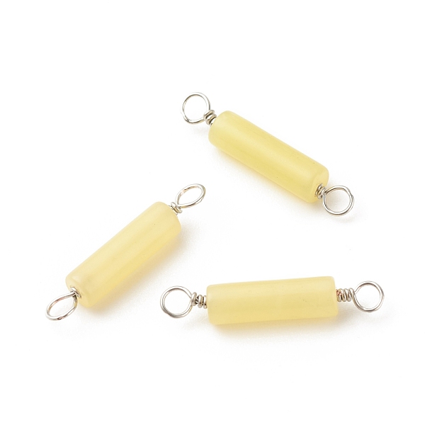 PandaHall Natural Lemon Jade Connector Charms, with Platinum Tone Eco-Friendly Brass Wire Double Loops, Column, 23~24x4mm, Hole: 2~2.6mm...
PandaHall Natural Lemon Jade Connector Charms, with Platinum Tone Eco-Friendly Brass Wire Double Loops, Column, 23~24x4mm, Hole: 2~2.6mm...