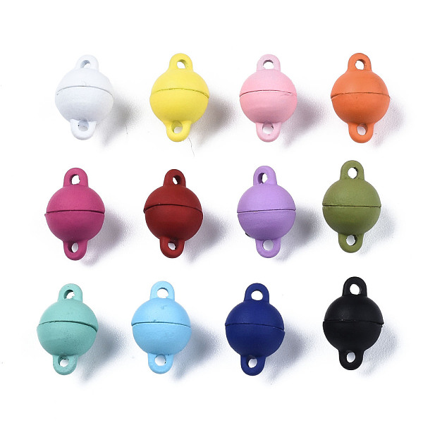 PandaHall Spray Painted Alloy Magnetic Clasps with Loops, Cadmium Free & Nickel Free & Lead Free, Round, Mixed Color, 12x8x8mm, Hole: 1.4mm..., Multicolor
PandaHall Spray Painted Alloy Magnetic Clasps with Loops, Cadmium Free & Nickel Free & Lead Free, Round, Mixed Color, 12x8x8mm, Hole: 1.4mm..., Multicolor