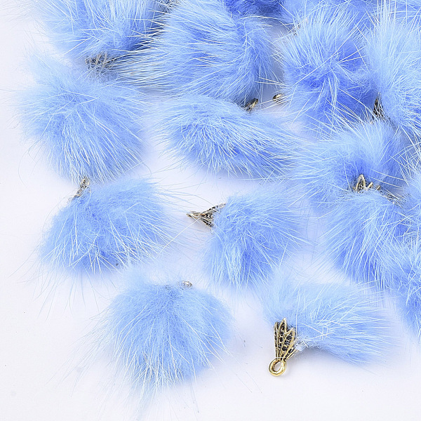 PandaHall Faux Mink Fur Tassel Pendant Decorations, with Alloy Findings, Antique Golden, Cornflower Blue, 20~30x28~30mm, Hole: 1.8mm Fibre...
PandaHall Faux Mink Fur Tassel Pendant Decorations, with Alloy Findings, Antique Golden, Cornflower Blue, 20~30x28~30mm, Hole: 1.8mm Fibre...