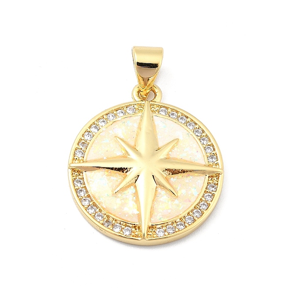 PandaHall Brass Micro Pave Clear Cubic Zirconia Pendants, with Sythetic Opal, Flat Round with Star, Real 18K Gold Plated, 20.5x18x3.5mm...
PandaHall Brass Micro Pave Clear Cubic Zirconia Pendants, with Sythetic Opal, Flat Round with Star, Real 18K Gold Plated, 20.5x18x3.5mm...