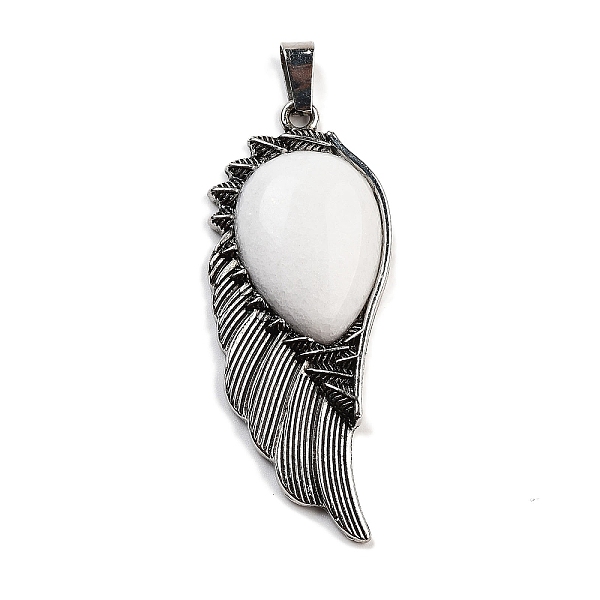 PandaHall Natural White Jade Big Pendants, Wing Charms with Alloy Findings, Antique Silver, 56.5~57x22.5~23x7~8mm, Hole: 4x8.5mm White Jade...
PandaHall Natural White Jade Big Pendants, Wing Charms with Alloy Findings, Antique Silver, 56.5~57x22.5~23x7~8mm, Hole: 4x8.5mm White Jade...
