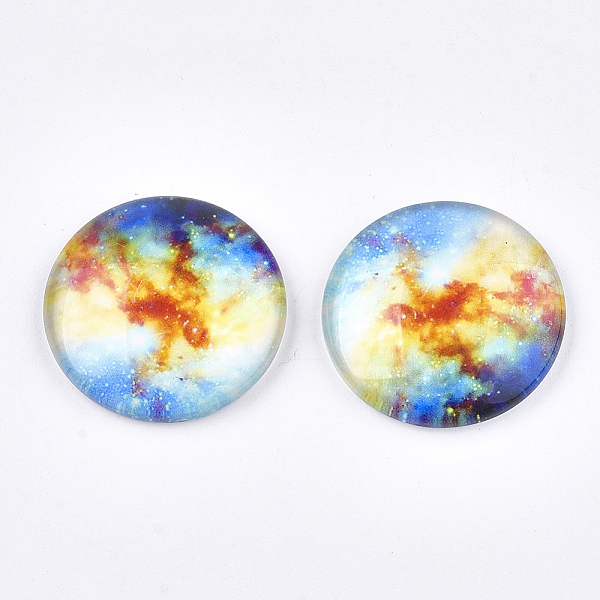 PandaHall Starry Sky Pattern Printed Glass Cabochons, Half Round/Dome, Colorful, 25x6~6.5mm Glass Half Round
PandaHall Starry Sky Pattern Printed Glass Cabochons, Half Round/Dome, Colorful, 25x6~6.5mm Glass Half Round