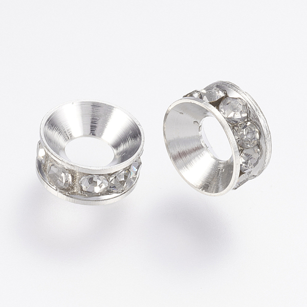 PandaHall Brass Rhinestone Spacer Beads, Flat Round, Crystal, 9x4mm, Hole: 4mm Brass+Rhinestone Flat Round Clear
PandaHall Brass Rhinestone Spacer Beads, Flat Round, Crystal, 9x4mm, Hole: 4mm Brass+Rhinestone Flat Round Clear