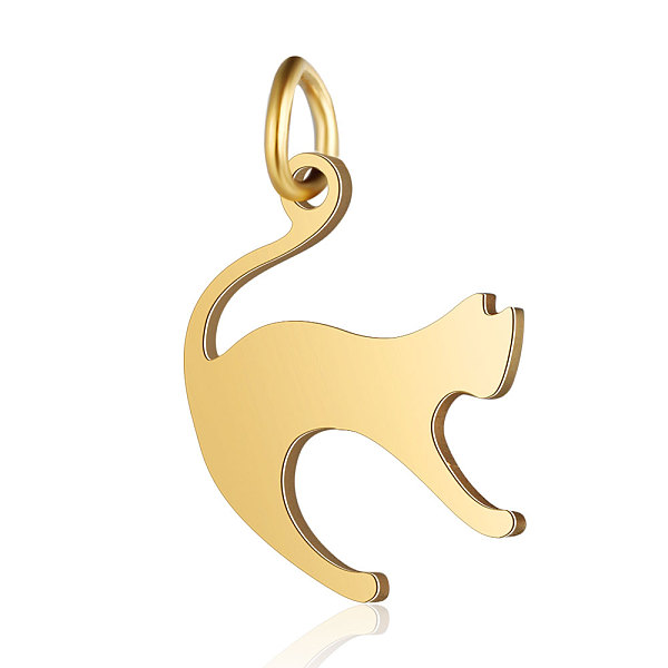 PandaHall 201 Stainless Steel Kitten Pendants, Cat with Arched Back Shape, Golden, 17.5x14.5x1mm, Hole: 3mm 201 Stainless Steel Cat Shape
PandaHall 201 Stainless Steel Kitten Pendants, Cat with Arched Back Shape, Golden, 17.5x14.5x1mm, Hole: 3mm 201 Stainless Steel Cat Shape