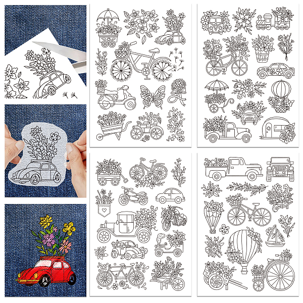 PandaHall 4 Sheets 11.6x8.2 Inch Stick and Stitch Embroidery Patterns, Non-woven Fabrics Water Soluble Embroidery Stabilizers, Vehicle...
PandaHall 4 Sheets 11.6x8.2 Inch Stick and Stitch Embroidery Patterns, Non-woven Fabrics Water Soluble Embroidery Stabilizers, Vehicle...