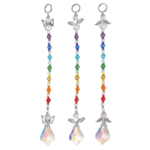 PandaHall Angel Alloy & Glass Pendant Decoraton, 7 Colors Beads Suncatchers Garden Outdoor Decoraton, Colorful, 177~183mm, 3pcs/set Glass...
PandaHall Angel Alloy & Glass Pendant Decoraton, 7 Colors Beads Suncatchers Garden Outdoor Decoraton, Colorful, 177~183mm, 3pcs/set Glass...