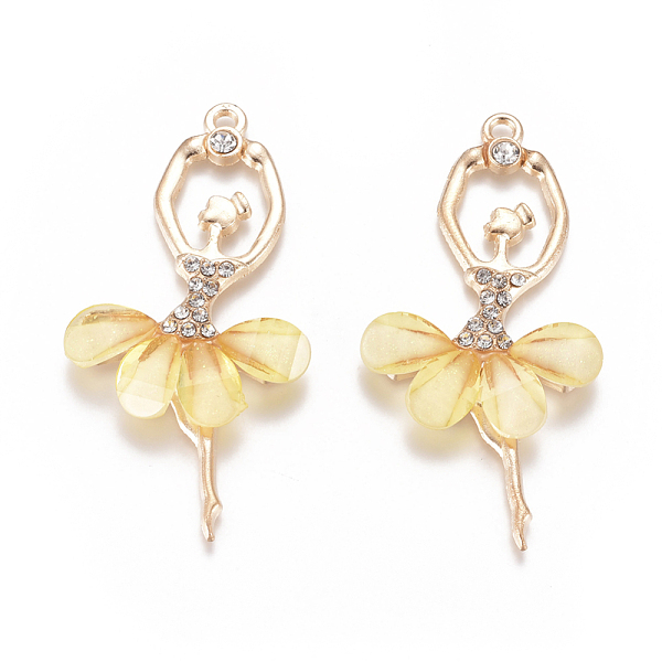 PandaHall Alloy Big Pendants, with Resin & Crystal Rhinestone, Faceted, Ballerina, Golden, Champagne Yellow, 59~60x30~31x4.5mm, Hole: 2.5mm...
PandaHall Alloy Big Pendants, with Resin & Crystal Rhinestone, Faceted, Ballerina, Golden, Champagne Yellow, 59~60x30~31x4.5mm, Hole: 2.5mm...