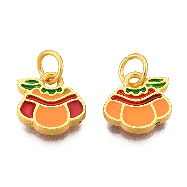 PandaHall Alloy Enamel Charms, Cadmium Free & Lead Free, with Jump Rings, Matte Gold Color, Pumpkin, Orange, 10x10x2mm, Jump Ring: 5x1mm...
PandaHall Alloy Enamel Charms, Cadmium Free & Lead Free, with Jump Rings, Matte Gold Color, Pumpkin, Orange, 10x10x2mm, Jump Ring: 5x1mm...