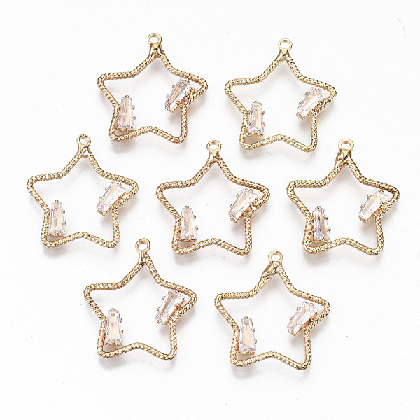 PandaHall Brass Micro Pave Cubic Zirconia Pendants, Light Gold, Long-Lasting Plated, Cadmium Free & Lead Free, Star, Clear, 20x20x3mm, Hole...
PandaHall Brass Micro Pave Cubic Zirconia Pendants, Light Gold, Long-Lasting Plated, Cadmium Free & Lead Free, Star, Clear, 20x20x3mm, Hole...