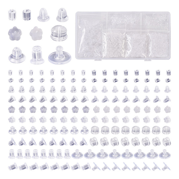 PandaHall 1000Pcs 10 Styles Rubber & Silicone & Plastic Ear Nuts, Earring Backs, Bell & Clutch Ear Nut, Clear, 4~10x3.5~4x2.5~7mm, Hole...
PandaHall 1000Pcs 10 Styles Rubber & Silicone & Plastic Ear Nuts, Earring Backs, Bell & Clutch Ear Nut, Clear, 4~10x3.5~4x2.5~7mm, Hole...