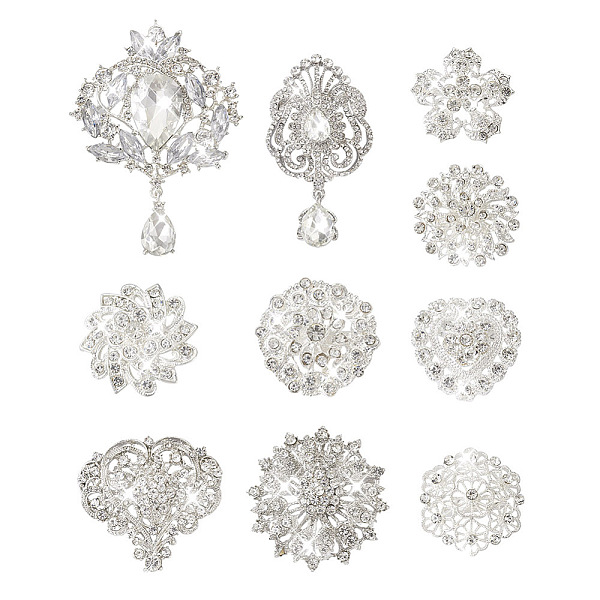 PandaHall Biyun 10Pcs 10 Styles Flower & Heart & Teardrop Crystal Rhinestone Brooches Set, Exquisite Alloy Lapel Pin for Wedding Party..., Clear
PandaHall Biyun 10Pcs 10 Styles Flower & Heart & Teardrop Crystal Rhinestone Brooches Set, Exquisite Alloy Lapel Pin for Wedding Party..., Clear