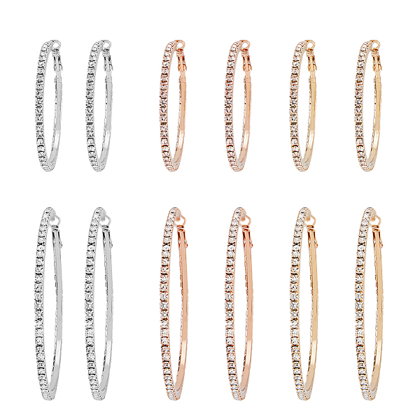 PandaHall FIBLOOM 6 Pairs 6 Style Crystal Rhinestone Big Hoop Earrings, Alloy Jewelry for Women, Mixed Color, 50~70x2.8~3mm, Pin: 0.7~0.8mm..., Clear
PandaHall FIBLOOM 6 Pairs 6 Style Crystal Rhinestone Big Hoop Earrings, Alloy Jewelry for Women, Mixed Color, 50~70x2.8~3mm, Pin: 0.7~0.8mm..., Clear