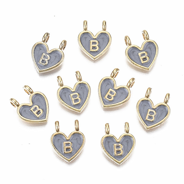 PandaHall Alloy Enamel Charms, Cadmium Free & Lead Free, Heart with Initial Letters, Light Gold, Dark Gray, Letter.B, 14.5x11.5x4.5mm, Hole...
PandaHall Alloy Enamel Charms, Cadmium Free & Lead Free, Heart with Initial Letters, Light Gold, Dark Gray, Letter.B, 14.5x11.5x4.5mm, Hole...