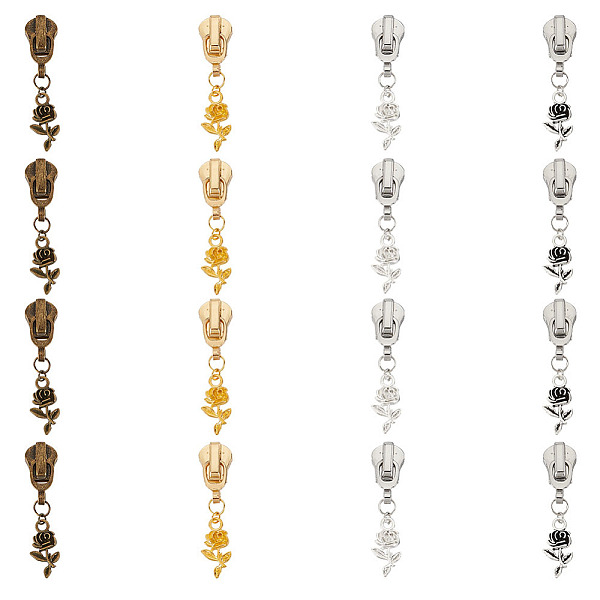 PandaHall Alloy Replacement Zipper Sliders, Zipper Pull, Rose Pattern, 4.5cm, Pendant: 20x10.5x2.5mm, 4pcs/set Alloy Flower
PandaHall Alloy Replacement Zipper Sliders, Zipper Pull, Rose Pattern, 4.5cm, Pendant: 20x10.5x2.5mm, 4pcs/set Alloy Flower