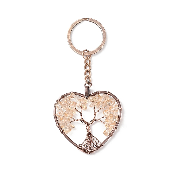 PandaHall Natural Citrine Pendant Keychains, with Brass Findings and Alloy Key Rings, Heart with Tree of Life, 10.7cm Citrine Heart
PandaHall Natural Citrine Pendant Keychains, with Brass Findings and Alloy Key Rings, Heart with Tree of Life, 10.7cm Citrine Heart