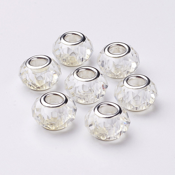 PandaHall Glass European Beads, Large Hole Beads, Faceted, Clear, with Iron Core in Silver Color Plated, Clear, 10x13mm, Hole: 5mm...
PandaHall Glass European Beads, Large Hole Beads, Faceted, Clear, with Iron Core in Silver Color Plated, Clear, 10x13mm, Hole: 5mm...