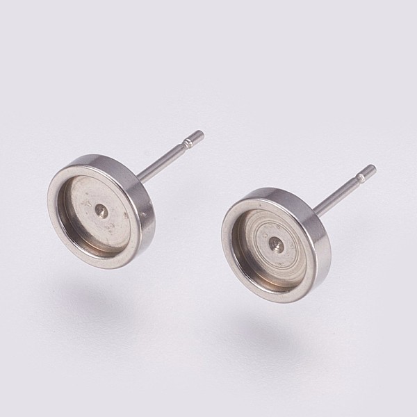 PandaHall 201 Stainless Steel Stud Earring Settings, with 304 Stainless Steel Pins, Flat Round, Stainless Steel Color, Tray: 6mm, 8x2mm, Pin...
PandaHall 201 Stainless Steel Stud Earring Settings, with 304 Stainless Steel Pins, Flat Round, Stainless Steel Color, Tray: 6mm, 8x2mm, Pin...