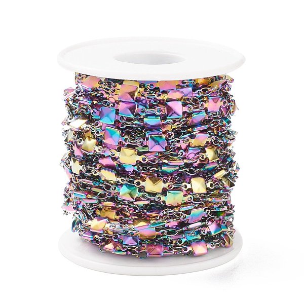 PandaHall 304 Stainless Steel Chains, Soldered, Square Link Chains, Rainbow Color, 11x5x2mm, about 32.8 Feet(10m)/roll 304 Stainless Steel
PandaHall 304 Stainless Steel Chains, Soldered, Square Link Chains, Rainbow Color, 11x5x2mm, about 32.8 Feet(10m)/roll 304 Stainless Steel