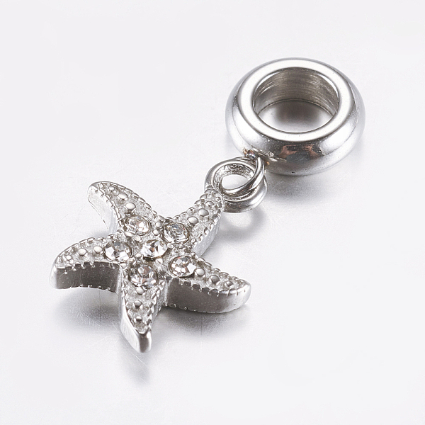 PandaHall 316 Surgical Stainless Steel European Dangle Charms, Large Hole Pendants, with Rhinestones, Starfish/Sea Stars, Antique Silver...
PandaHall 316 Surgical Stainless Steel European Dangle Charms, Large Hole Pendants, with Rhinestones, Starfish/Sea Stars, Antique Silver...