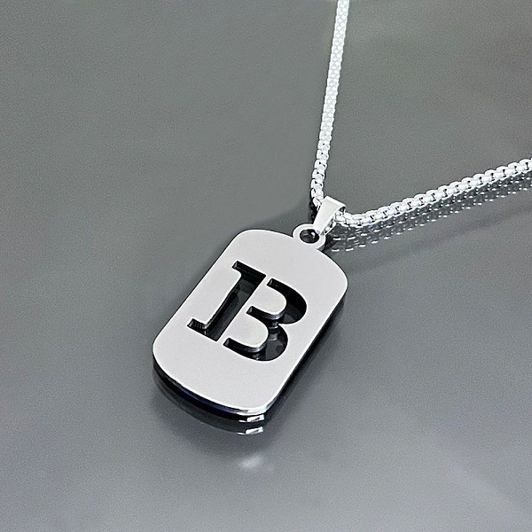 PandaHall Titanium Steel Box Chain Necklaces, Rectangle with Letter B Pendant Necklaces Stainless Steel Letter B
PandaHall Titanium Steel Box Chain Necklaces, Rectangle with Letter B Pendant Necklaces Stainless Steel Letter B