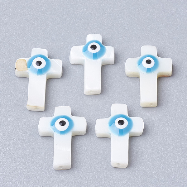 PandaHall Natural Freshwater Shell Beads, Cross with Evil Eye, Dodger Blue, 17x12x4mm, Hole: 1mm Freshwater Shell Cross Blue
PandaHall Natural Freshwater Shell Beads, Cross with Evil Eye, Dodger Blue, 17x12x4mm, Hole: 1mm Freshwater Shell Cross Blue