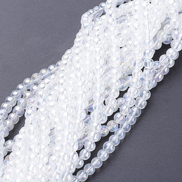PandaHall Glass Beads Strands, Round, Clear AB, AB Color Plated, The beads about 4mm in diameter, hole: 1mm, about 13 inch/strand, about..., White
PandaHall Glass Beads Strands, Round, Clear AB, AB Color Plated, The beads about 4mm in diameter, hole: 1mm, about 13 inch/strand, about..., White