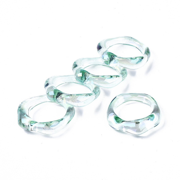 PandaHall Transparent Resin Finger Rings, AB Color Plated, Turquoise, US Size 6 3/4(17.1mm) Resin Green
PandaHall Transparent Resin Finger Rings, AB Color Plated, Turquoise, US Size 6 3/4(17.1mm) Resin Green