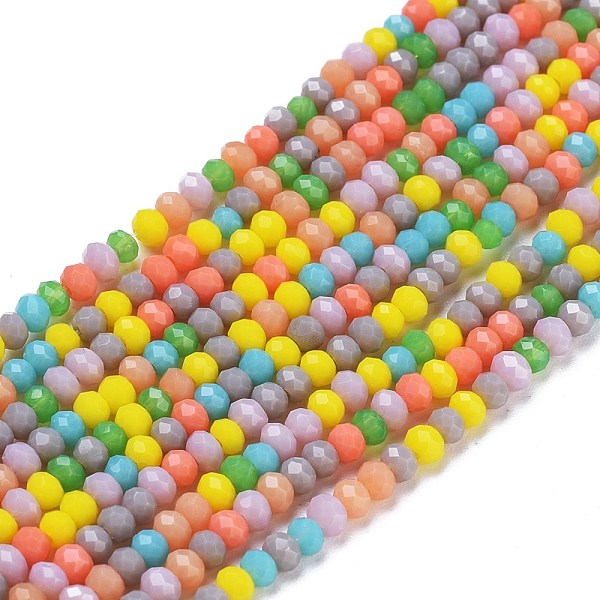 PandaHall Opaque Glass Beads Strands, Faceted, Rondelle, Mixed Color, 3x2.5mm, Hole: 0.5mm, about 185pcs/strand, 16.54 inch(42cm) Glass..., Multicolor
PandaHall Opaque Glass Beads Strands, Faceted, Rondelle, Mixed Color, 3x2.5mm, Hole: 0.5mm, about 185pcs/strand, 16.54 inch(42cm) Glass..., Multicolor