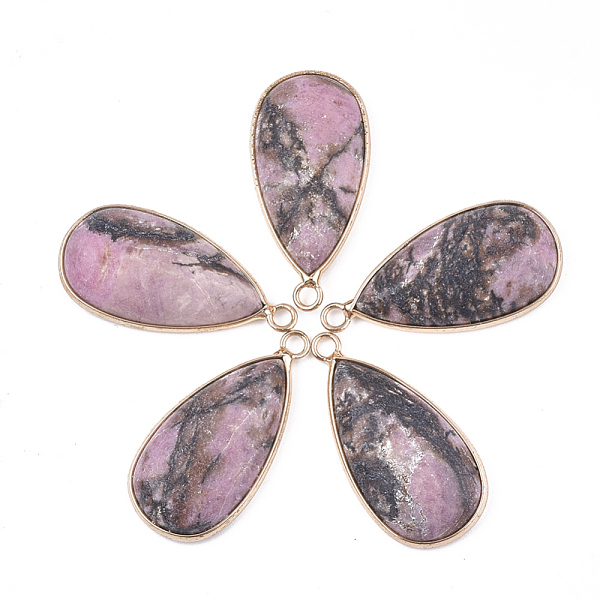 PandaHall Natural Rhodonite Pendants, with Brass Findings, teardrop, Golden, 33x16~16.5x6mm, Hole: 2mm Rhodonite Teardrop
PandaHall Natural Rhodonite Pendants, with Brass Findings, teardrop, Golden, 33x16~16.5x6mm, Hole: 2mm Rhodonite Teardrop
