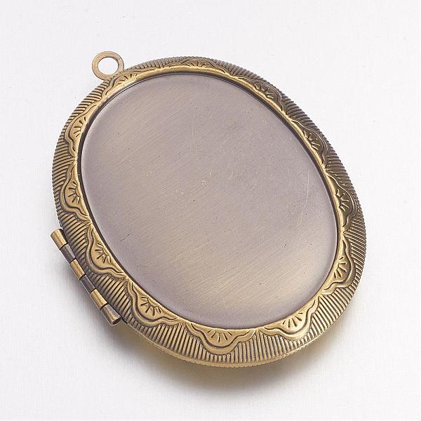 PandaHall Brass Locket Pendants, Photo Frame Charms for Necklaces, Oval, Nickel Free, Antique Bronze, 51x38x9mm, Hole: 2mm Brass Oval
PandaHall Brass Locket Pendants, Photo Frame Charms for Necklaces, Oval, Nickel Free, Antique Bronze, 51x38x9mm, Hole: 2mm Brass Oval
