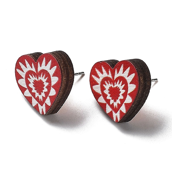 PandaHall Valentine's Day Theme Printing Wood Stud Earrings for Women, with 316 Stainless Steel Pins, Heart, 15x16.5mm Wood Heart
PandaHall Valentine's Day Theme Printing Wood Stud Earrings for Women, with 316 Stainless Steel Pins, Heart, 15x16.5mm Wood Heart