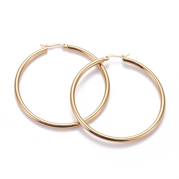 PandaHall 201 Stainless Steel Big Hoop Earrings, with 304 Stainless Steel Pin, Hypoallergenic Earrings, Ring Shape, Golden, 57x3mm, 9 Gauge...
PandaHall 201 Stainless Steel Big Hoop Earrings, with 304 Stainless Steel Pin, Hypoallergenic Earrings, Ring Shape, Golden, 57x3mm, 9 Gauge...