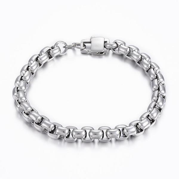 PandaHall 304 Stainless Steel Box Chain Bracelets, with Lobster Claw Clasps, Stainless Steel Color, 9 inch(230mm), 8mm 304 Stainless Steel
PandaHall 304 Stainless Steel Box Chain Bracelets, with Lobster Claw Clasps, Stainless Steel Color, 9 inch(230mm), 8mm 304 Stainless Steel