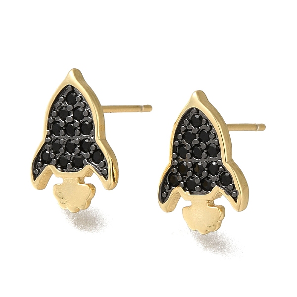 PandaHall Rack Plating Brass Micro Pave Cubic Zirconia Stud Earring, Long-Lasting Plated, Cadmium Free & Lead Free, Rocket, Black, Real 18K...
PandaHall Rack Plating Brass Micro Pave Cubic Zirconia Stud Earring, Long-Lasting Plated, Cadmium Free & Lead Free, Rocket, Black, Real 18K...