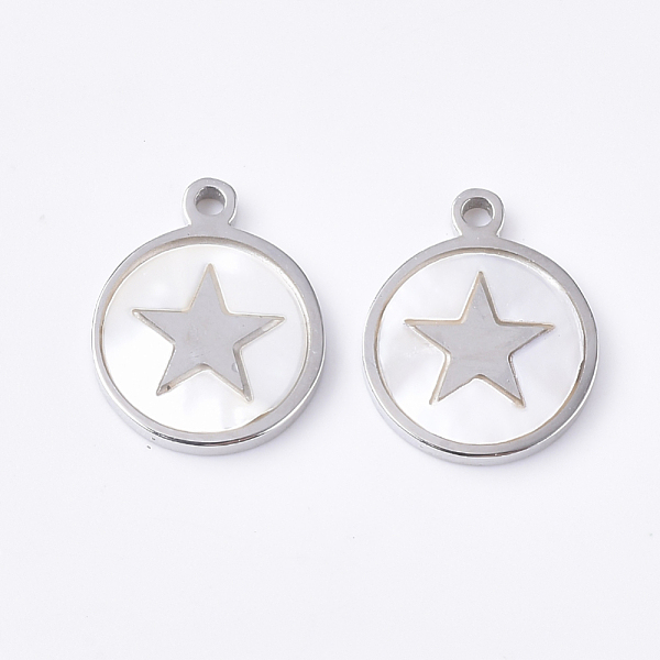 PandaHall 304 Stainless Steel Pentacle Charms, with Shell, Flat Round with Star, Stainless Steel Color, 12x10x1.5mm, Hole: 1.2mm 304...
PandaHall 304 Stainless Steel Pentacle Charms, with Shell, Flat Round with Star, Stainless Steel Color, 12x10x1.5mm, Hole: 1.2mm 304...