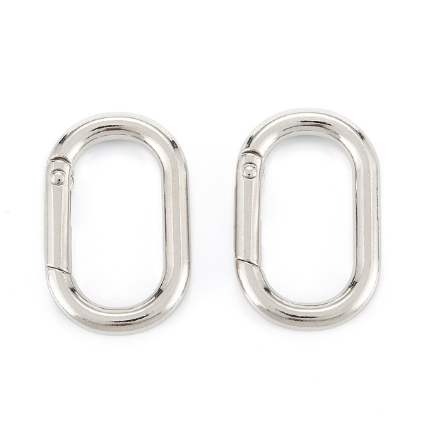 PandaHall Zinc Alloy Spring Gate Rings, Oval, Platinum, 38x24x5mm, Inner Diameter: 28.5x15mm Alloy
PandaHall Zinc Alloy Spring Gate Rings, Oval, Platinum, 38x24x5mm, Inner Diameter: 28.5x15mm Alloy