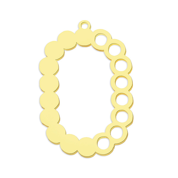PandaHall 201 Stainless Steel Pendants, Laser Cut, Vacuum Plating, Oval, Golden, 32.5x22x1mm, Hole: 1.6mm 201 Stainless Steel Oval
PandaHall 201 Stainless Steel Pendants, Laser Cut, Vacuum Plating, Oval, Golden, 32.5x22x1mm, Hole: 1.6mm 201 Stainless Steel Oval