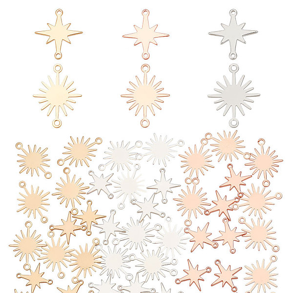 PandaHall ARRICRAFT 24Pcs 6 Styles Brass Connector Charms, Star and Sun Links, Mixed Color, 13~18x12~13.5x0.4~1mm, Hole: 0.8~1.2mm...
PandaHall ARRICRAFT 24Pcs 6 Styles Brass Connector Charms, Star and Sun Links, Mixed Color, 13~18x12~13.5x0.4~1mm, Hole: 0.8~1.2mm...