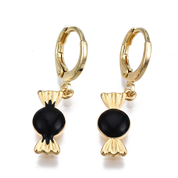 PandaHall Brass Enamel Huggie Hoop Earrings, Nickel Free, Real 16K Gold Plated, Candy, Black, 30x8mm, Pin: 1mm Brass Candy Black
PandaHall Brass Enamel Huggie Hoop Earrings, Nickel Free, Real 16K Gold Plated, Candy, Black, 30x8mm, Pin: 1mm Brass Candy Black