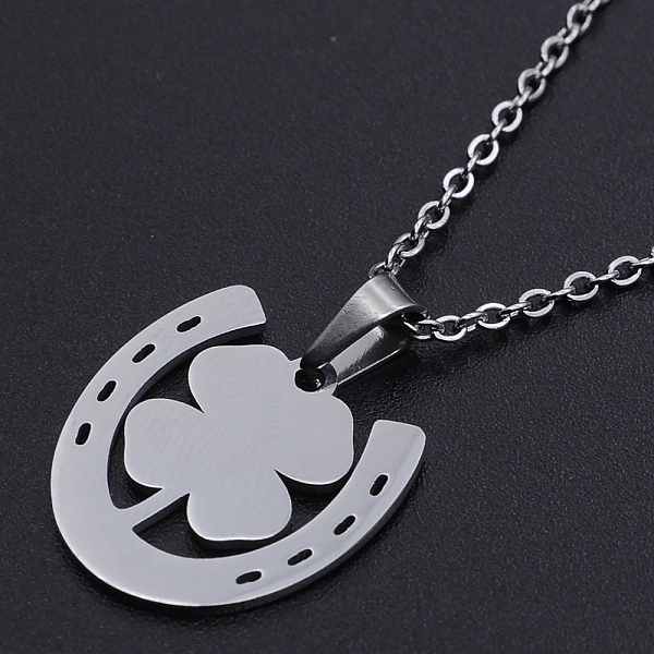 PandaHall 201 Stainless Steel Pendants Necklaces, with Cable Chains and Lobster Claw Clasps, Clover, Stainless Steel Color, 17.71 inch(45cm)...
PandaHall 201 Stainless Steel Pendants Necklaces, with Cable Chains and Lobster Claw Clasps, Clover, Stainless Steel Color, 17.71 inch(45cm)...