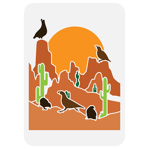 PandaHall FINGERINSPIRE Desert Quail Big Stencil 8.3x11.7" Mountain Cactus Bird Painting Large Template Western Desert Theme Spraying...
PandaHall FINGERINSPIRE Desert Quail Big Stencil 8.3x11.7" Mountain Cactus Bird Painting Large Template Western Desert Theme Spraying...