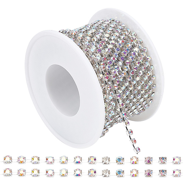 PandaHall CREATCABIN Brass Rhinestone Strass Chains, Rhinestone Cup Chains, with Spool, Crystal AB, 2.6mm, about 10 Yards/roll..., Clear
PandaHall CREATCABIN Brass Rhinestone Strass Chains, Rhinestone Cup Chains, with Spool, Crystal AB, 2.6mm, about 10 Yards/roll..., Clear